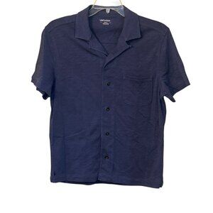 UNTUCKit Sapori Camp‎ Blue Collar Short Sleeve Button Front Casual Shirt Small